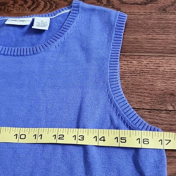 Cherokee Women Sweater Vest Sz Medium Cotton Blokette Academia Soft Girl School - Picture 3 of 7